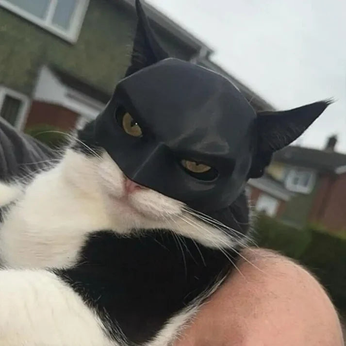 Batman Cat Mask – Superhero Costume Accessory for Cats with Adjustable Fit