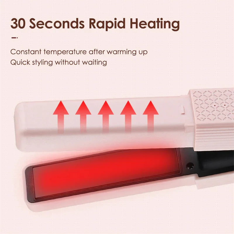 Cordless Hair Straightener & Curler | Tourmaline Ceramic | Fast Heating | Anti-Frizz