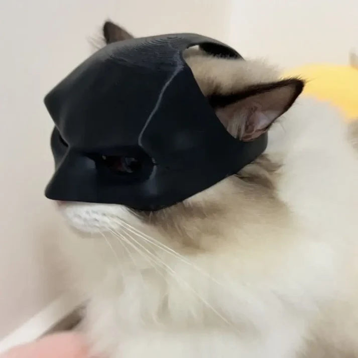 Batman Cat Mask – Superhero Costume Accessory for Cats with Adjustable Fit