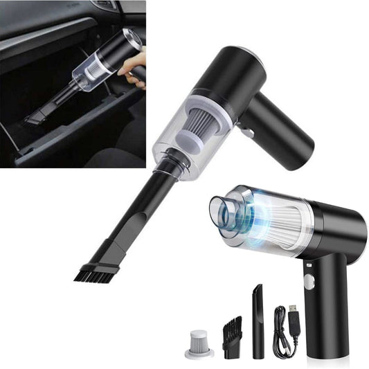 Portable 3-in-1 Mini Vacuum Cleaner – Cordless, Wet & Dry, 6000PA Suction with LED for Car, Home & Office