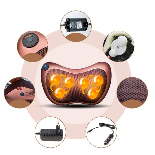 Electric Neck & Body Massage Pillow – Deep Kneading Heat Therapy for Back, Shoulder & Lumbar Relief