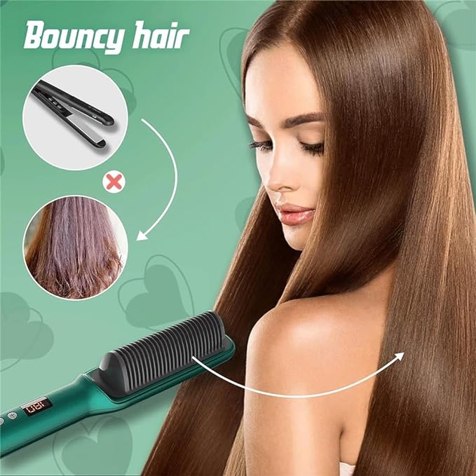 Hair Straightener Comb – 2-in-1 Comb & Flat Iron for Frizz-Free, Salon-Style Hair Product Title