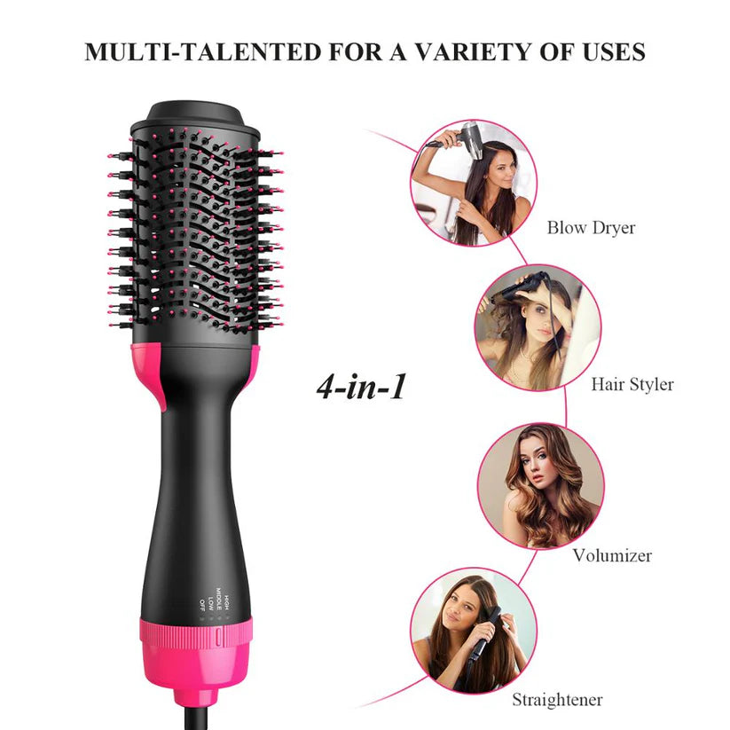 One Step Hair Dryer & Volumizer – Hot Air Brush with Ionic Technology for Drying, Straightening & Curling