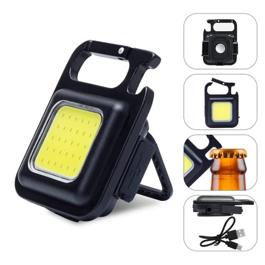 Rechargeable Keychain Flashlight – Ultra Bright Mini LED Torch with USB-C Charging, Magnetic Base, Bottle Opener & Waterproof Design