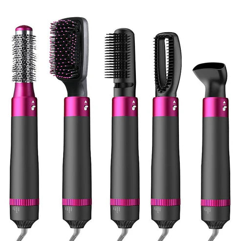 5-in-1 Hot Air Brush Styler – Ceramic Blow Dryer, Curler, Volumizer & Straightener in One