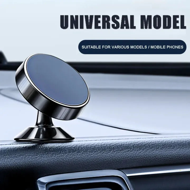 Magnetic Car Phone Holder – Strong Magnet Dashboard & Vent Mount with 360° Rotation, One-Hand Use, Compact Design for All Smartphones
