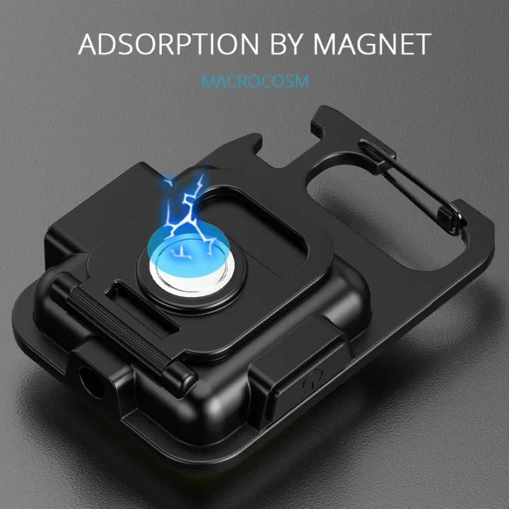 Rechargeable Keychain Flashlight – Ultra Bright Mini LED Torch with USB-C Charging, Magnetic Base, Bottle Opener & Waterproof Design