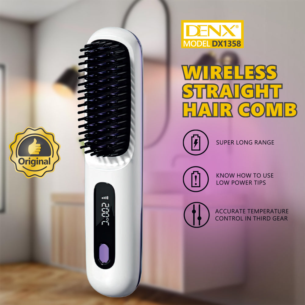 Wireless Hair Straightener Comb – Portable Cordless Brush for Frizz-Free, Salon-Style Hair Anywhere