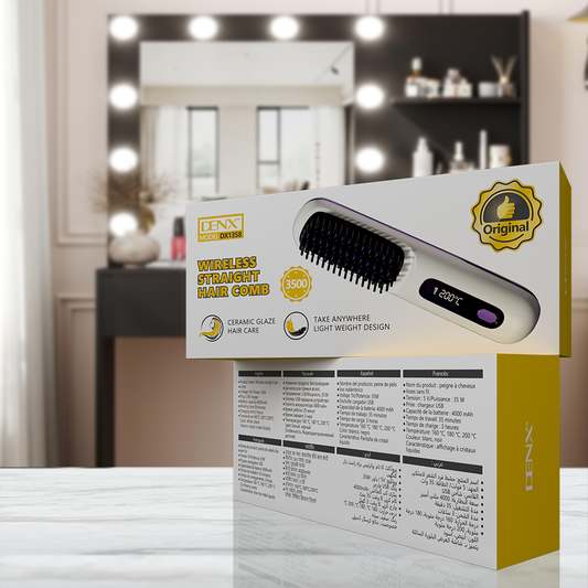 Wireless Hair Straightener Comb – Portable Cordless Brush for Frizz-Free, Salon-Style Hair Anywhere