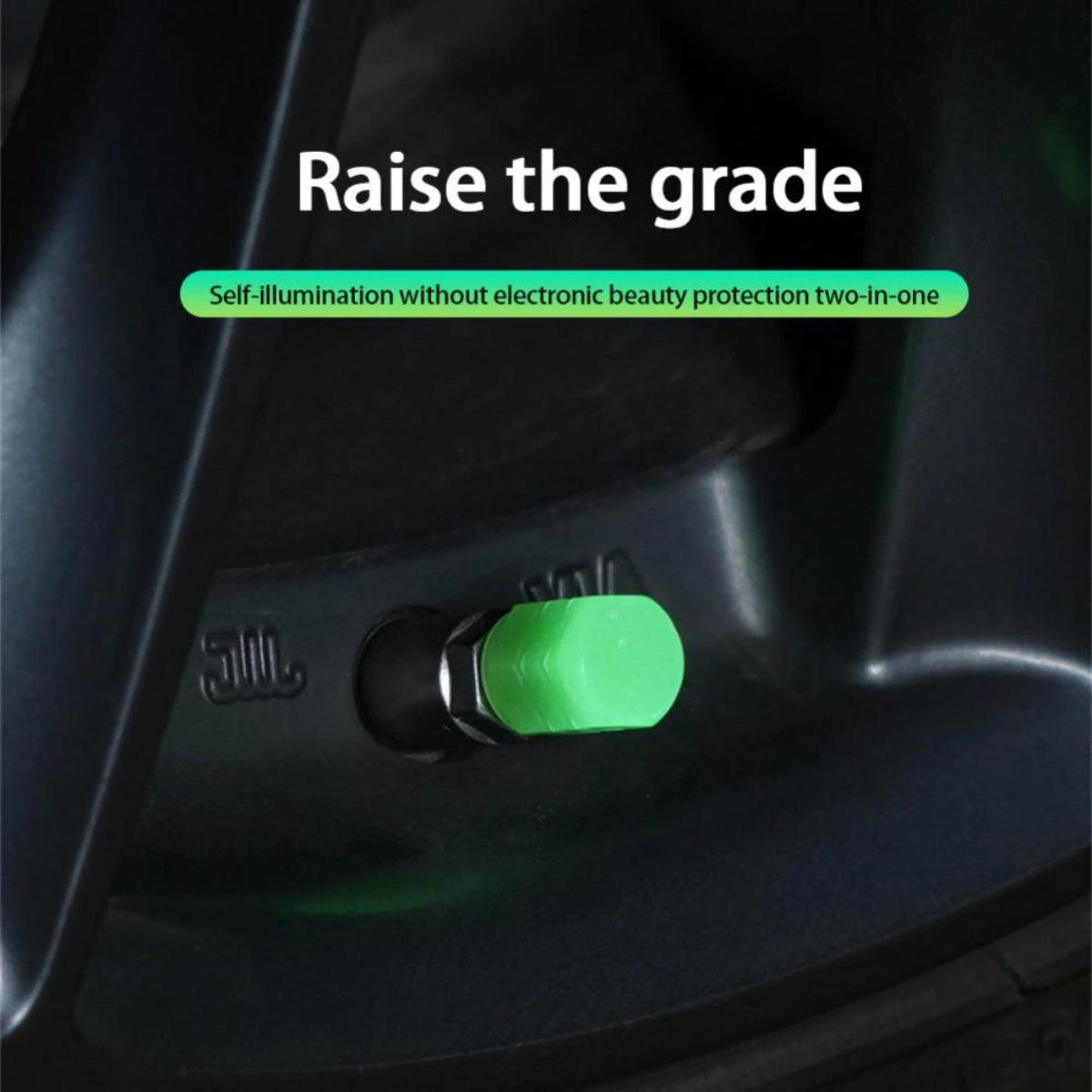 Glow-in-the-Dark Tire Valve Caps – Stylish Dustproof Covers for Cars, Bikes, Motorcycles