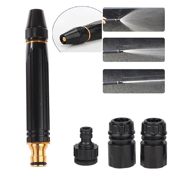 High Pressure Water Hose Nozzle Spray – Adjustable Metal Garden Sprayer for Car Wash, Lawn Watering & Outdoor Cleaning