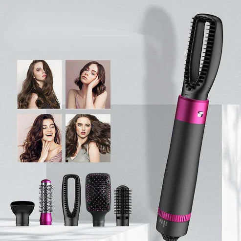 5-in-1 Hot Air Brush Styler – Ceramic Blow Dryer, Curler, Volumizer & Straightener in One